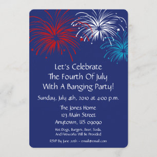 4th Of July Invitation (Star Spangled Fireworks)