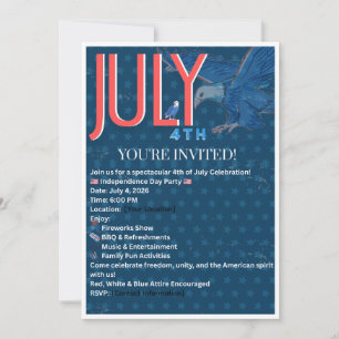 4th of July Invitation Template Patriotic Indepe
