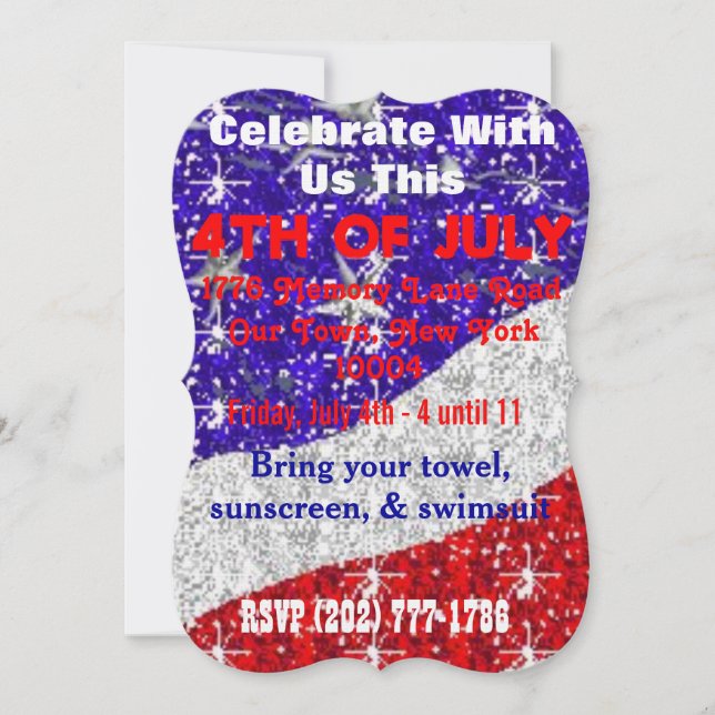 4th of July Invitations - Customizable - Events (Front)