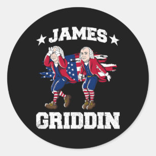 4th Of July James Madison Griddy James Griddin 1 Classic Round Sticker