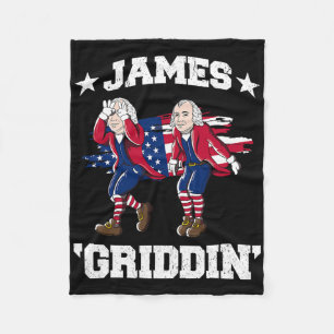 4th Of July James Madison Griddy James Griddin  Fleece Blanket