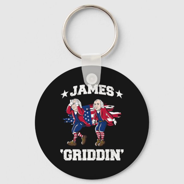 4th Of July James Madison Griddy James Griddin  Keychain (Front)