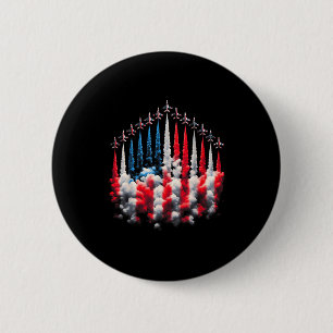 4th Of July Jet American Flag Patriotic Usa For Me Button