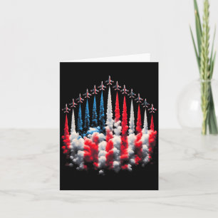 4th Of July Jet American Flag Patriotic Usa For Me Card