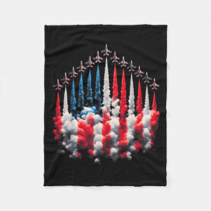 4th Of July Jet American Flag Patriotic Usa For Me Fleece Blanket