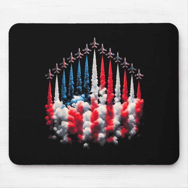 4th Of July Jet American Flag Patriotic Usa For Me Mouse Pad (Front)