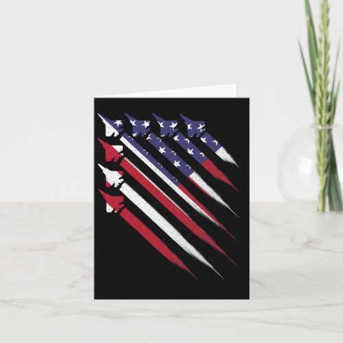 4th Of July Jet Usa American Flag Men Boys  Card