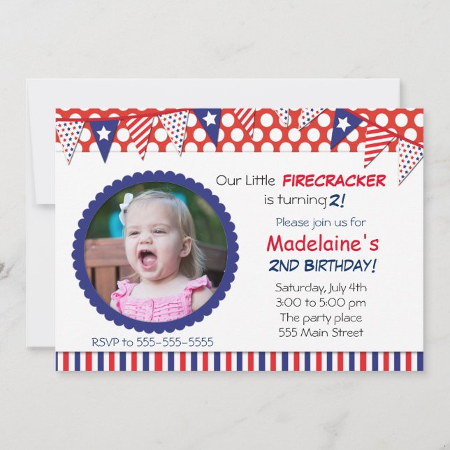 4th of July Kids Birthday Party Invitation (Front)