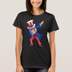 4th Of July  Kids Boys Men Dabbing Uncle Sam T-Shirt