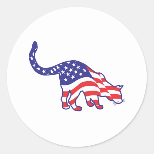 4th of July Kitty Cats Classic Round Sticker