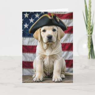 4th of July Labrador Retriever Puppy Card