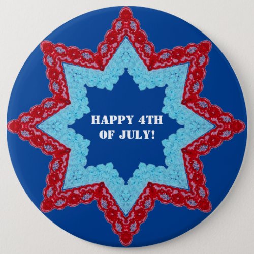 4th of July Lace Red White Blue    Button