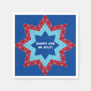 4th of July Lace Red White Blue Napkins