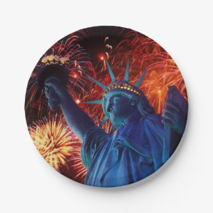 4th Of July Lady Liberty Paper Plates
