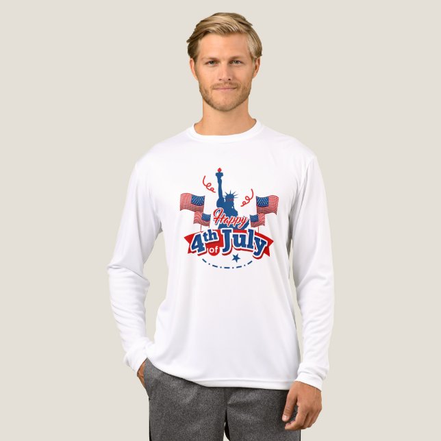 4th of July landmark flag Tri-Blend Shirt (Front Full)