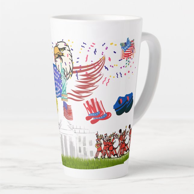 4th of July Latte Mug (Right Angle)