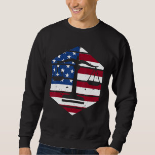 4th Of July Lawyer Attorney US Flag Scale Of Justi Sweatshirt