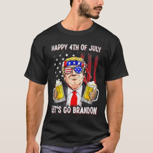 4th Of July Lets Go Beer Brandon Trump Beer Ameri T_Shirt