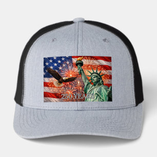 4th of July Liberty Eagle Fireworks USA 250th Hat