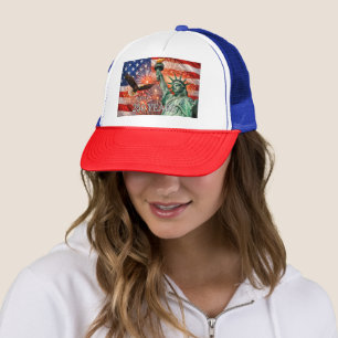 4th of July Liberty Eagle Fireworks USA 250th Trucker Hat