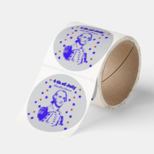 4th of July light grey Classic Round Sticker