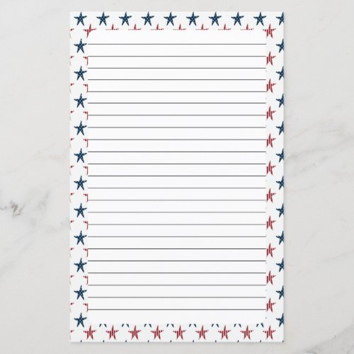 4th of July Lined Stationery