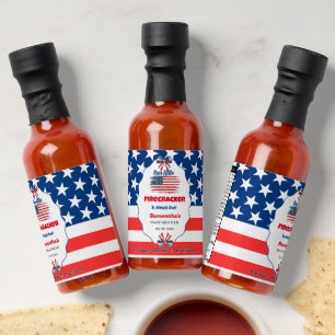 4th of july little firecracker baby shower hot sauces