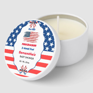 4th of july little firecracker baby shower mini candle favors