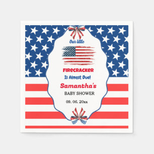 4th of july little firecracker baby shower napkins