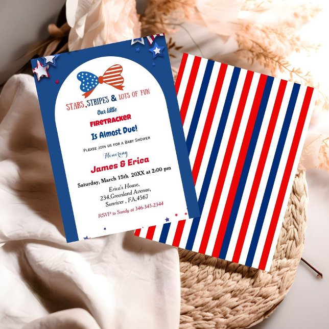 4th of july little firectracker baby shower invitation (Creator Uploaded)