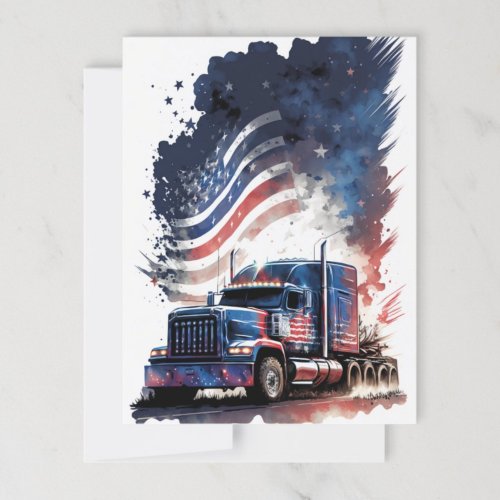 4th of July Mac Truck Postcard