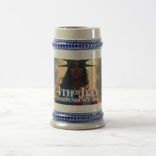 4th of July – Majestic Eagle & Fireworks Tribute🦅 Beer Stein