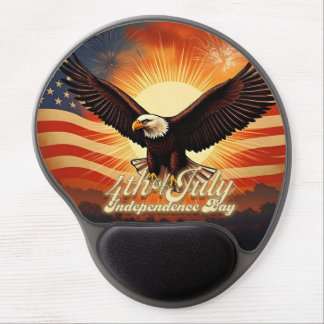 4th of July – Majestic Eagle & Fireworks Tribute🦅 Gel Mouse Pad