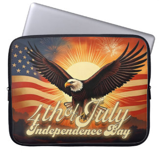 4th of July – Majestic Eagle & Fireworks Tribute🦅 Laptop Sleeve