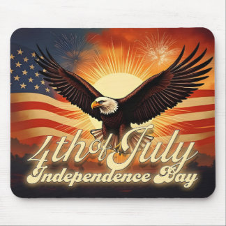 4th of July – Majestic Eagle & Fireworks Tribute🦅 Mouse Pad