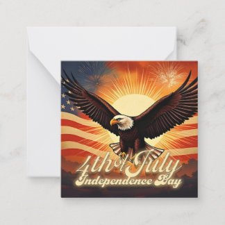 4th of July – Majestic Eagle & Fireworks Tribute🦅 Note Card