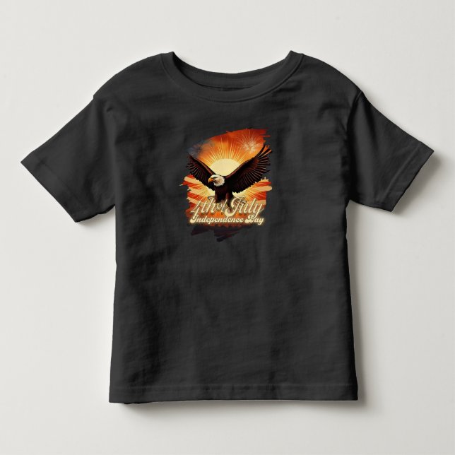 4th of July – Majestic Eagle & Fireworks Tribute🦅 Toddler T-shirt (Front)