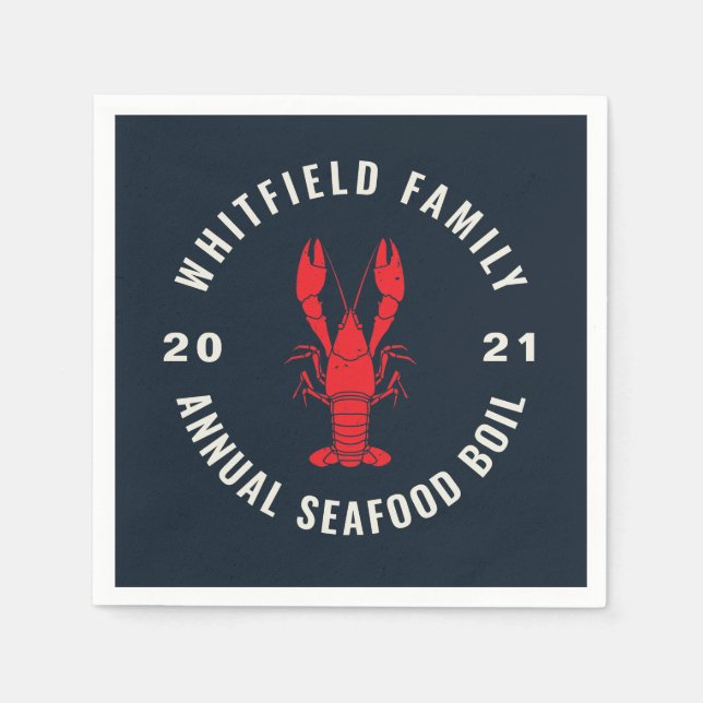 4th of July Matching Family Seafood Boil Custom Napkins (Front)