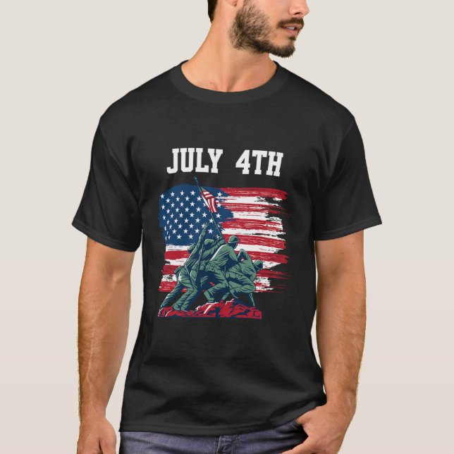 4th Of July Men Usa American Flag Boys Independenc T-Shirt (Front)