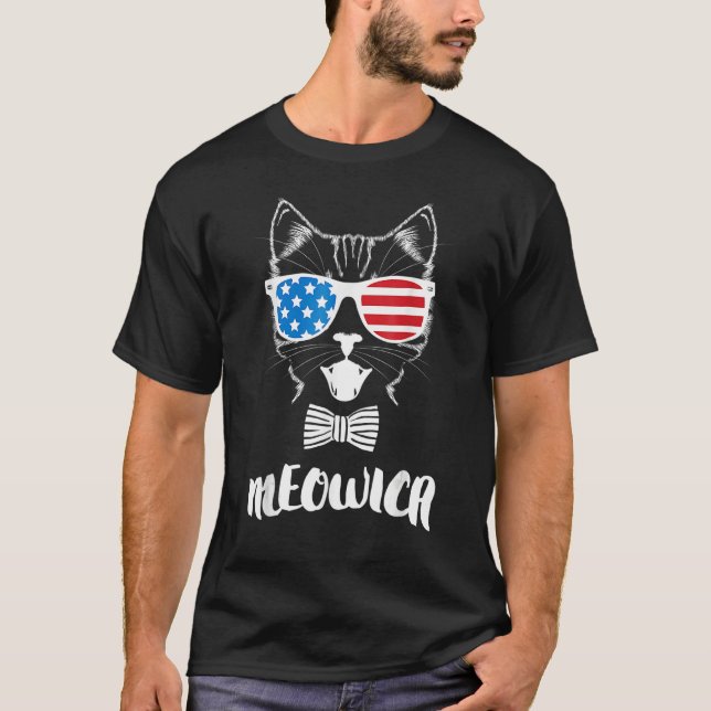 4th Of July Meo Cat T-Shirt (Front)
