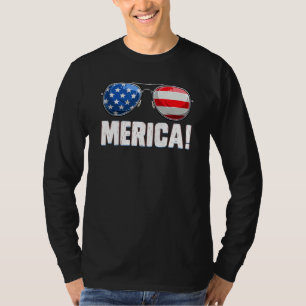 4th Of July Merica American Flag Sunglasses Boys G T-Shirt