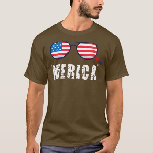 4th Of July Merica American Flag  T_Shirt