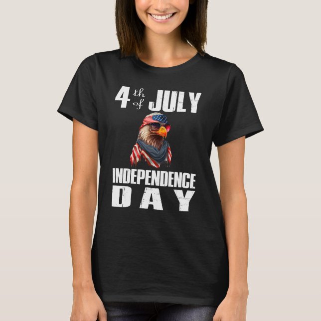 4th Of July Merica Bald Eagle USA Flag Independenc T-Shirt (Front)