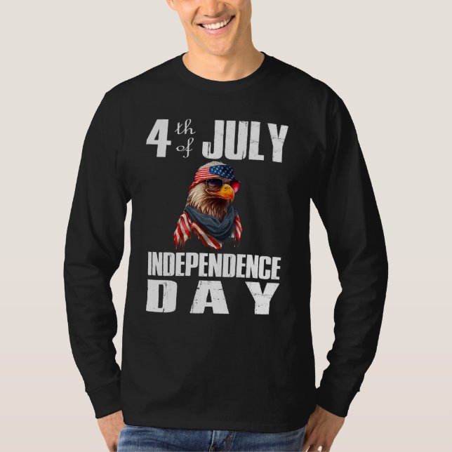4th Of July Merica Bald Eagle USA Flag Independenc T-Shirt (Front)