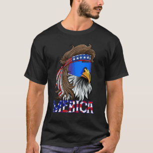 4th Of July Merica Eagle Mullet US American Flag P T-Shirt