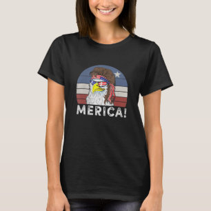 4th Of July Merica Eagle Mullet Usa American Flag T-Shirt