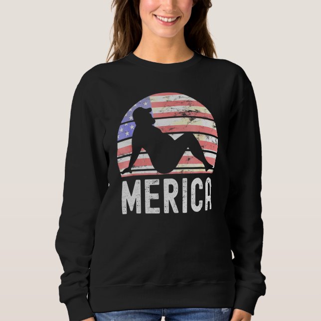 4th Of July Merica Fat Party Drinking Adult Joke 3 Sweatshirt (Front)