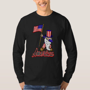 4th Of July Merica Gnome  Women America Flag Love T-Shirt