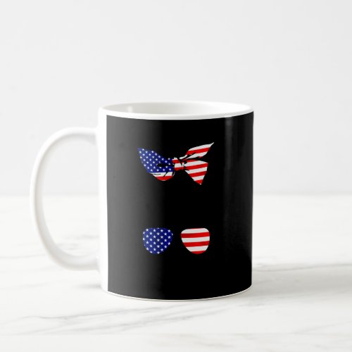 4Th Of July Merica Messy Bun Mom Usa Flag Sunglass Coffee Mug