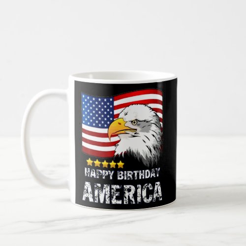 4th Of July Merica Patriotic Usa Flag Bald Eagle  Coffee Mug
